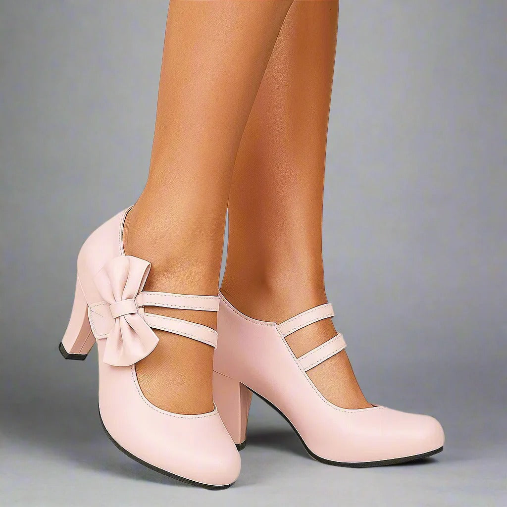 Anna - Vegan Leather Bow Heels