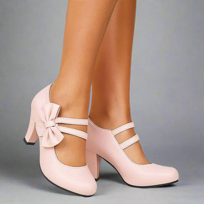 Anna - Vegan Leather Bow Heels
