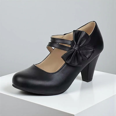 Anna - Vegan Leather Bow Heels