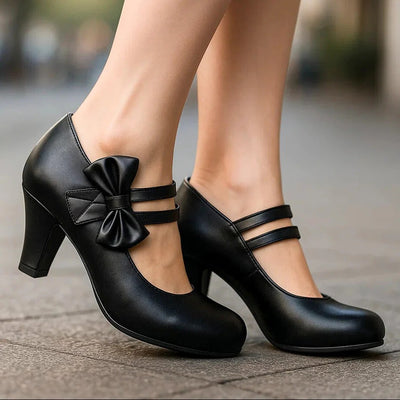 Anna - Vegan Leather Bow Heels