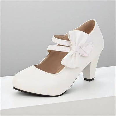 Anna - Vegan Leather Bow Heels