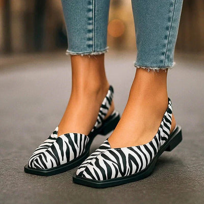 Elise - Women’s Square Toe Slingback Flats