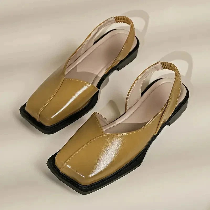 Elise - Women’s Square Toe Slingback Flats