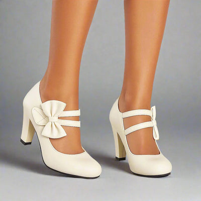 Anna - Vegan Leather Bow Heels