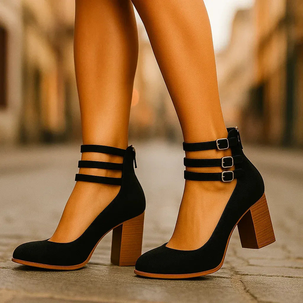 Deborah - Leather Block Heels